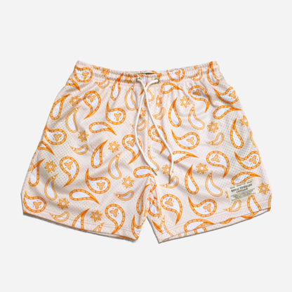 ORANGE PAISLEY MESH